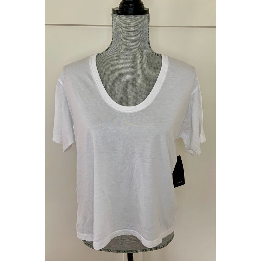 Vetta The Convertible Tee Edgy in White Size XS Pullover Boho Side Slit Cotton
